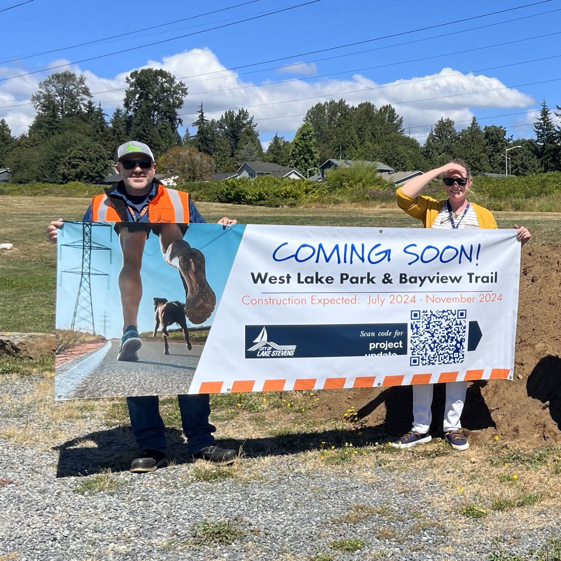 West Lake Park groundbreaking banner square
