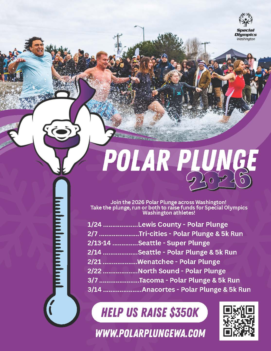 Polar Plunge Washington 2026 flyer