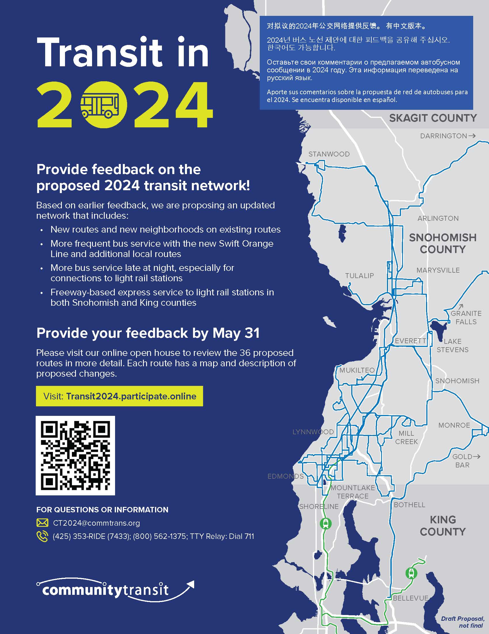 Community Transit Transit in 2024 Phase 2 proposed bus routes