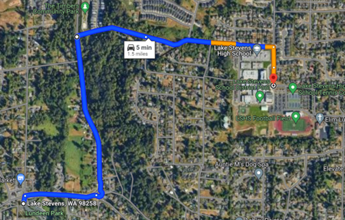 LSHS Football parade 2023 map