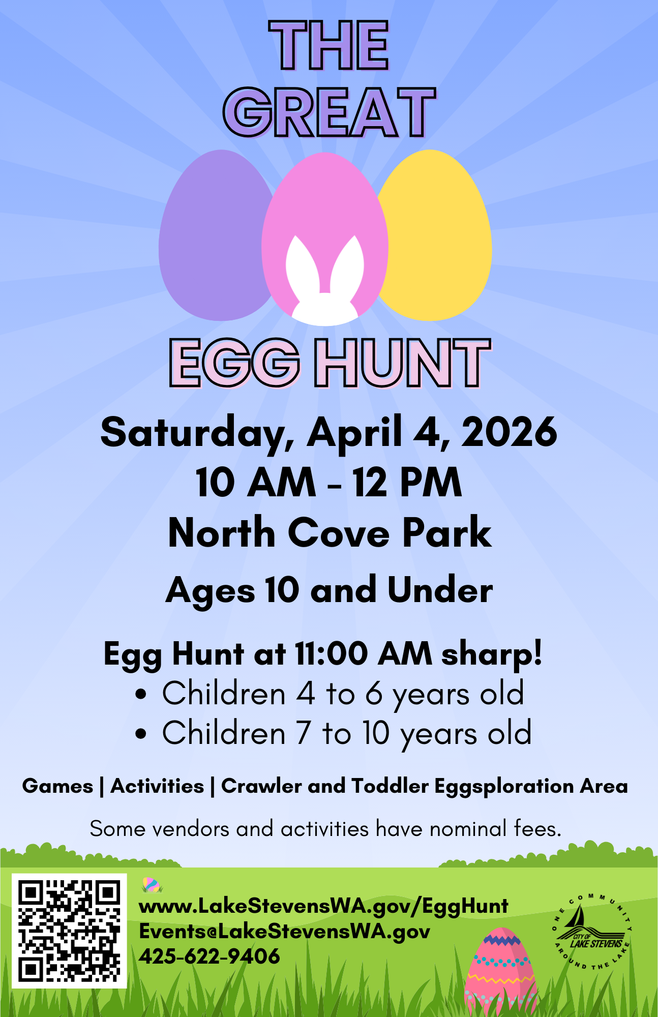 Great Egg Hunt at North Cove Park on Saturday, April 19, 2025, 10 AM - 12 PM