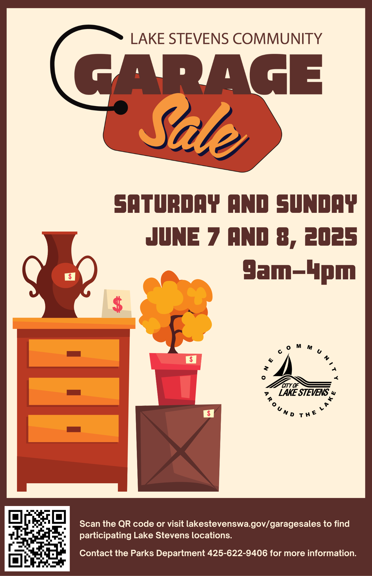 2025.06.05 Garage Sale Spring Flyer participating locations 11 x 17