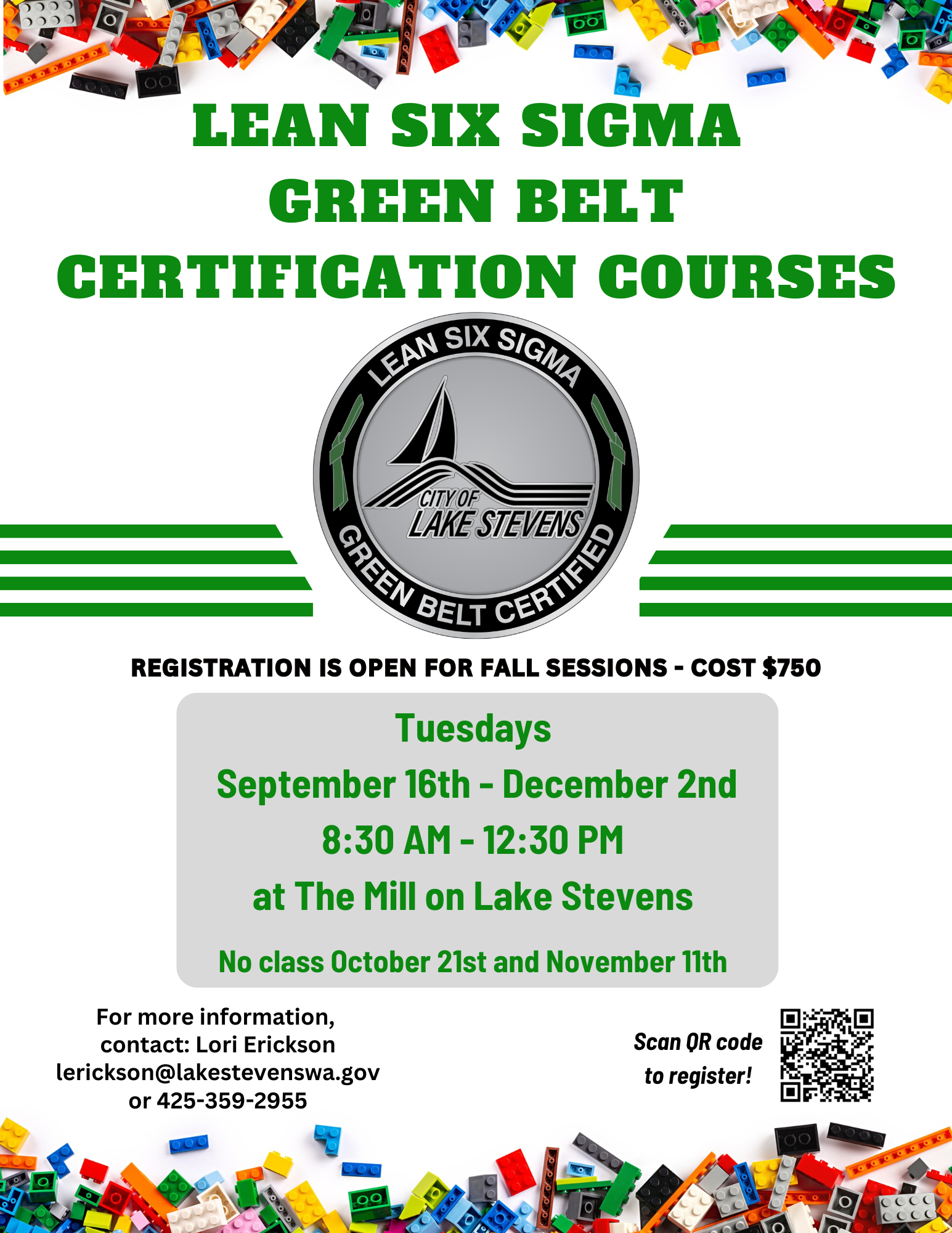Lean Six Sigma Green Belt Flyer fall 2025