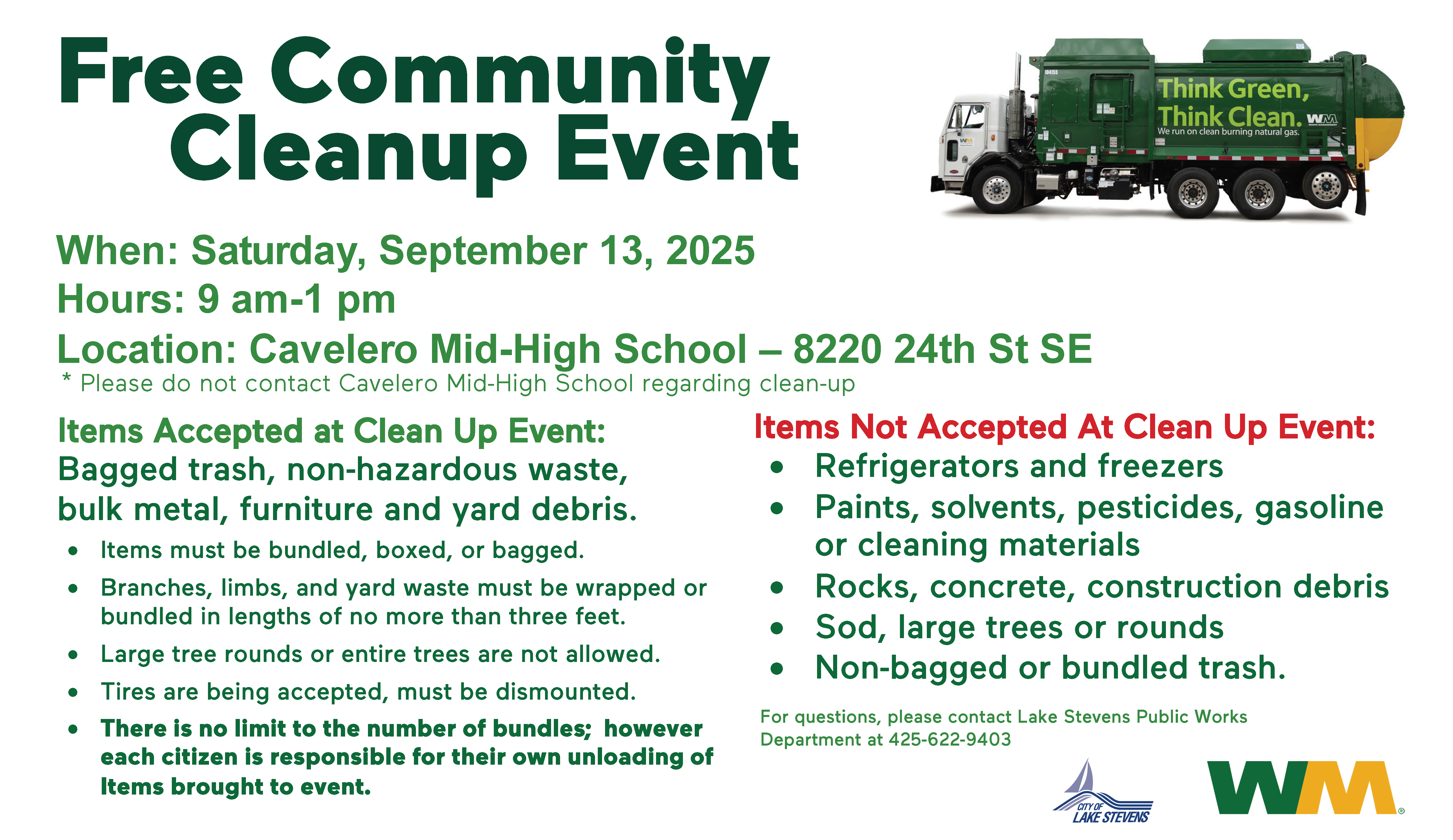 Lake Stevens Fall Cleanup Sept 2025