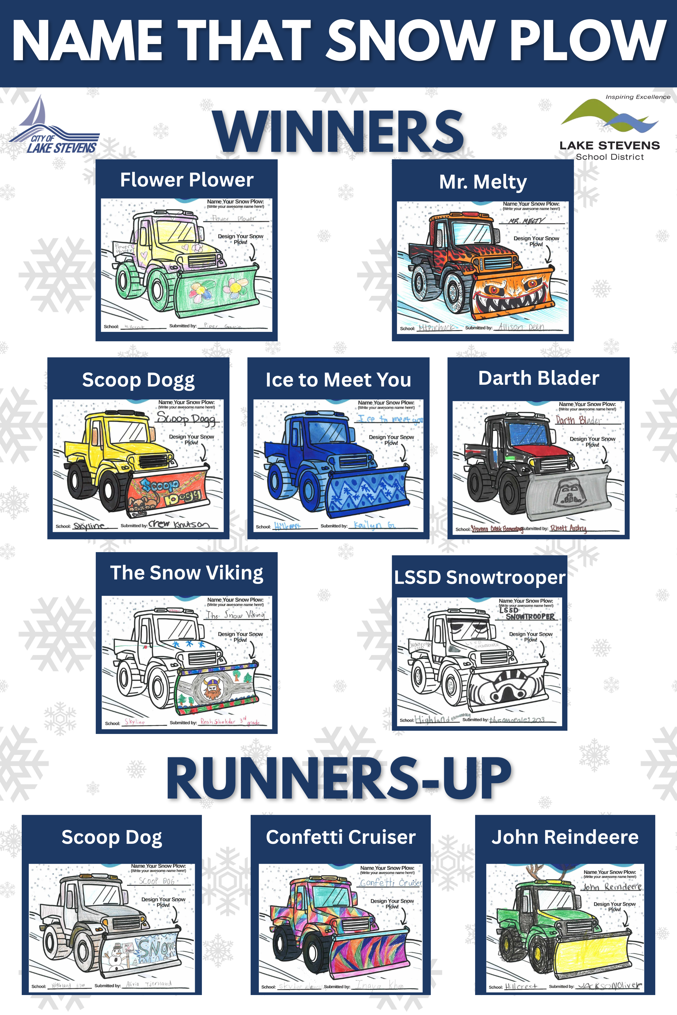 Snow Plow Winners and Runners-up