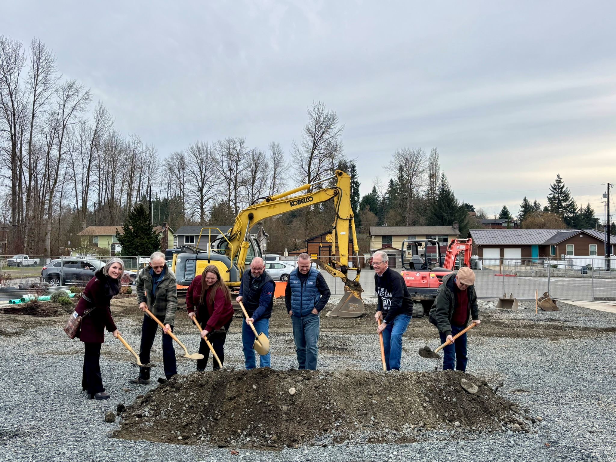 City Council Digging at Groundbreaking Ceremony